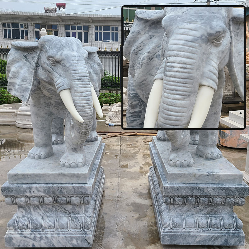 marble animal statue carving details (7)