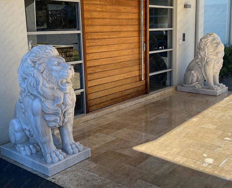 marble lion statue for entrance (1)