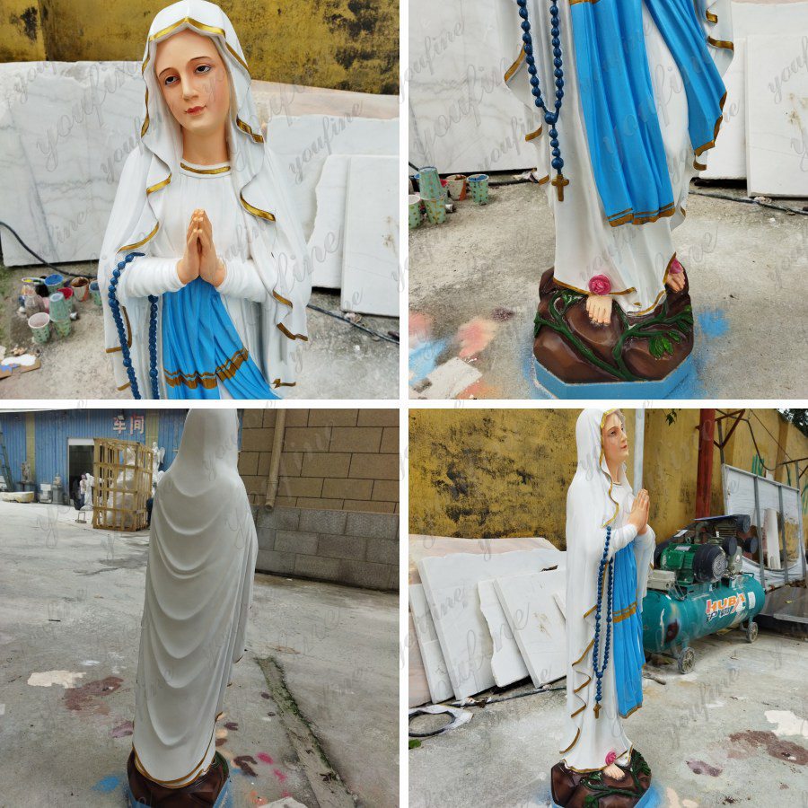 marble painted mary statue for home (2)