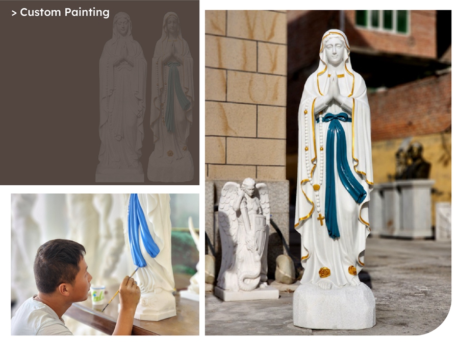 painted marble church statue