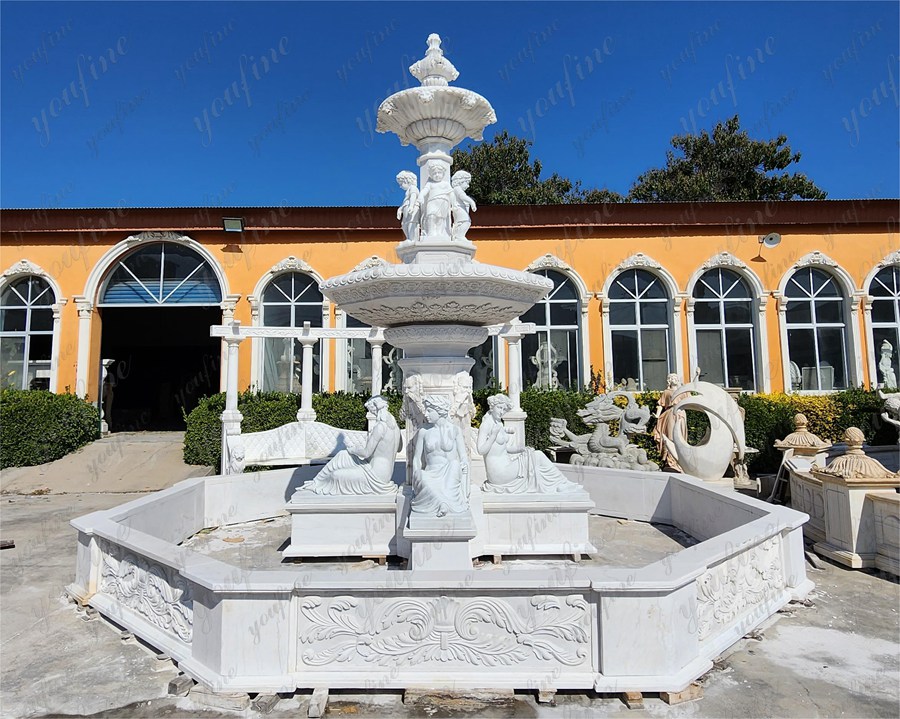 white large marble modern fountain (2)