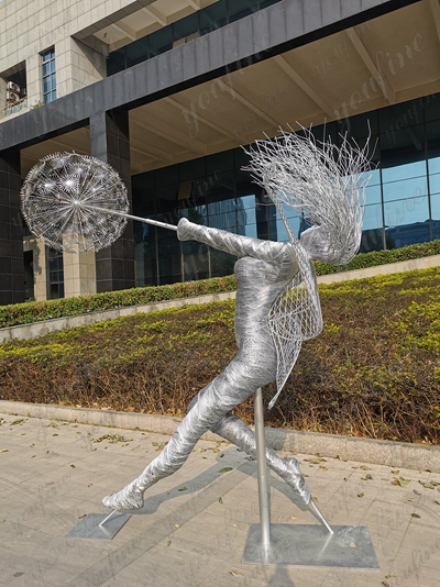 wire dandelion fairy sculpture for sale (1)