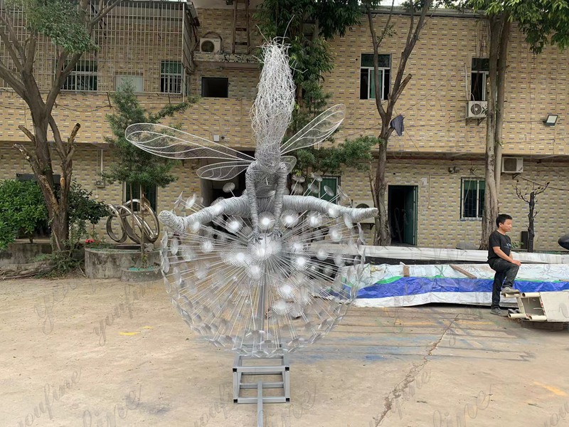 wire dandelion fairy sculpture for sale (4)