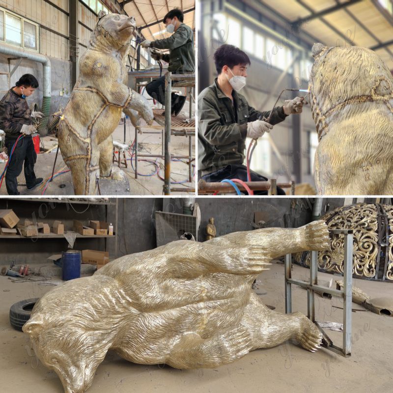 Bronze Grizzly Bear Sculpture Welding Process