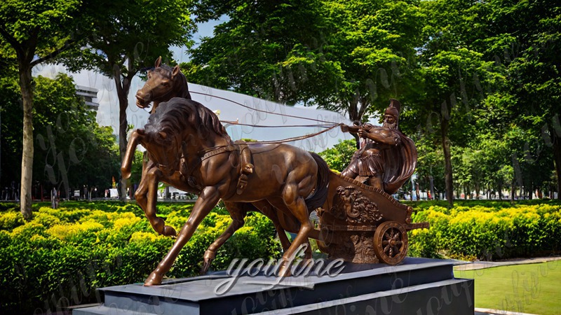 Bronze Chariot and Horses Statue