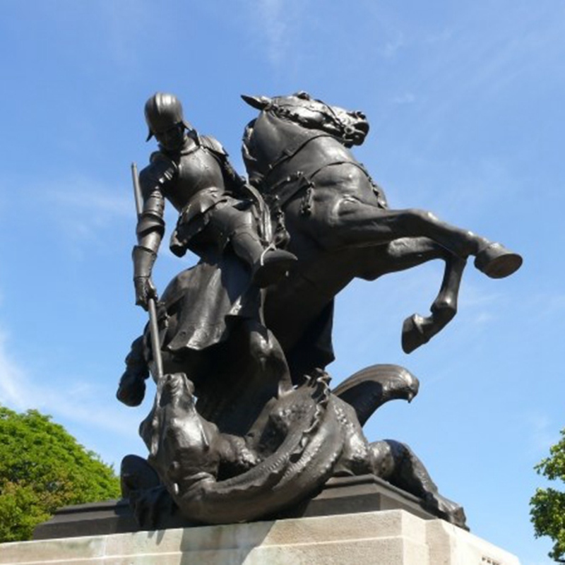 Bronze War Horse Sculpture with Partner Soldier (2)