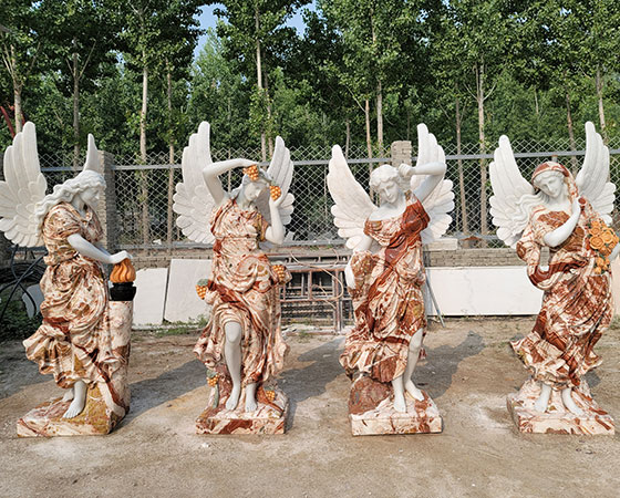 Colored Marble Four Seasons Garden Statue (1)