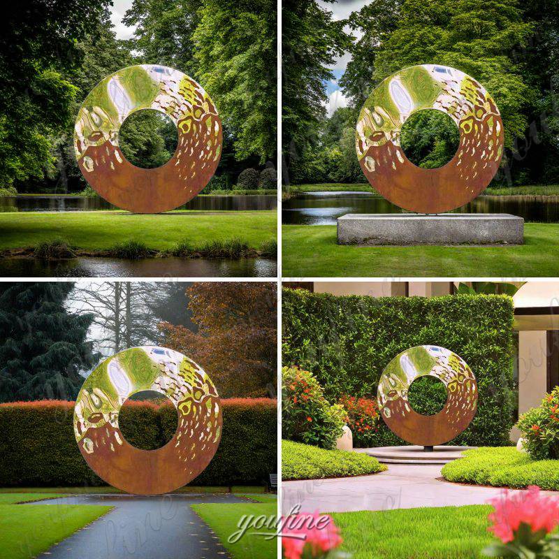 Contemporary Garden Metal Disc Sculpture for Sale (2)