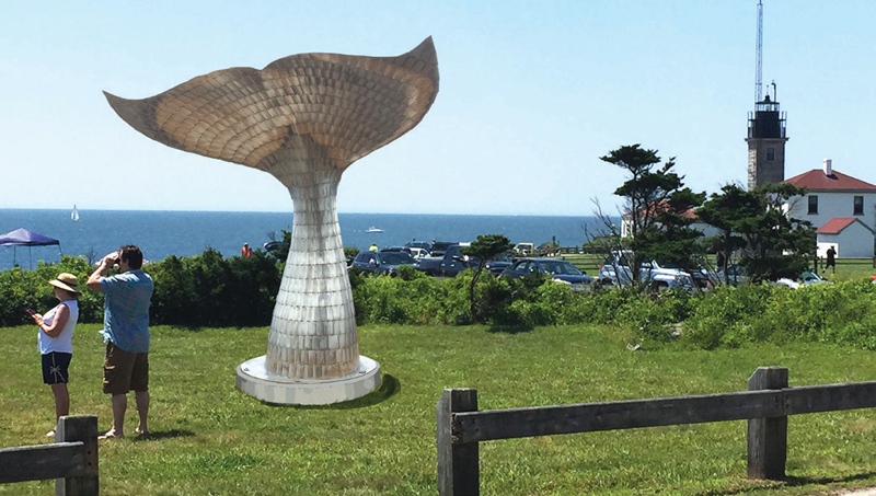 Large Whale Tail Garden Sculpture in the park