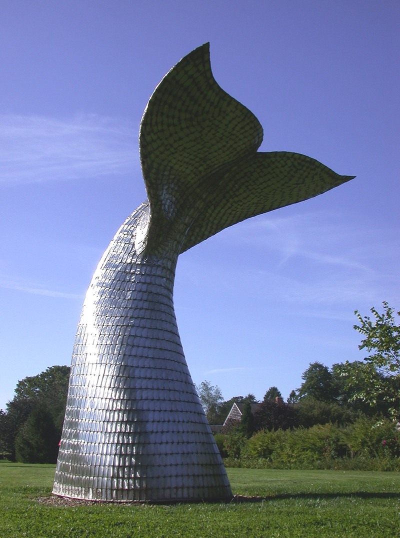 Large Whale Tail Garden Sculpture