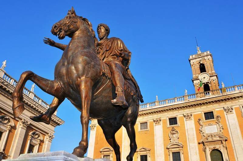 Rome bronze horse statue