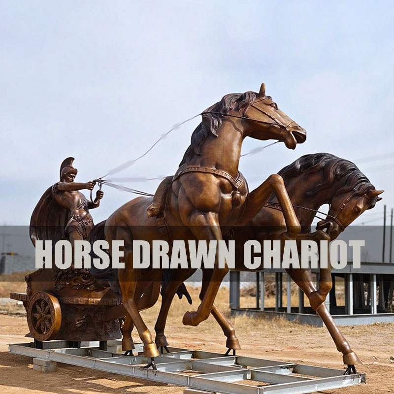 bronze Horse drawn chariot for sale