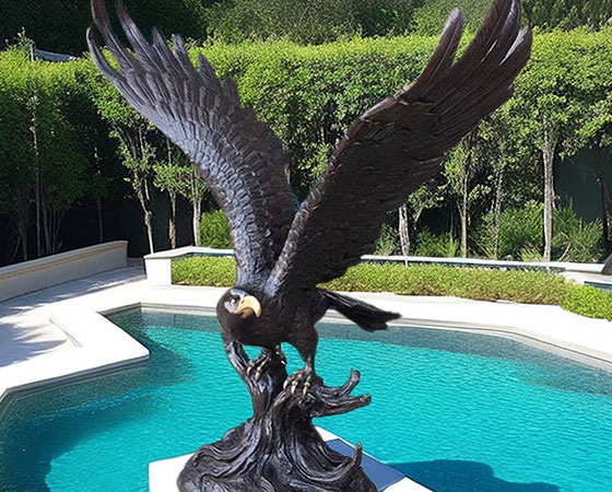 custom vivid bronze falcon statue for garden