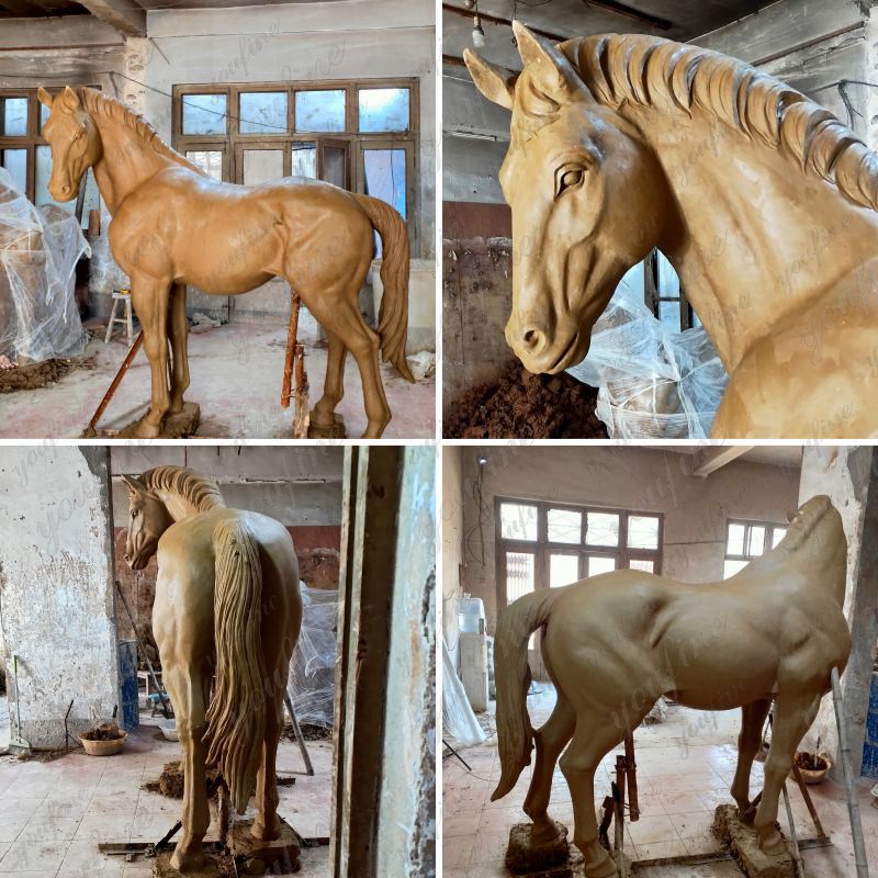 clay model of bronze horse statue