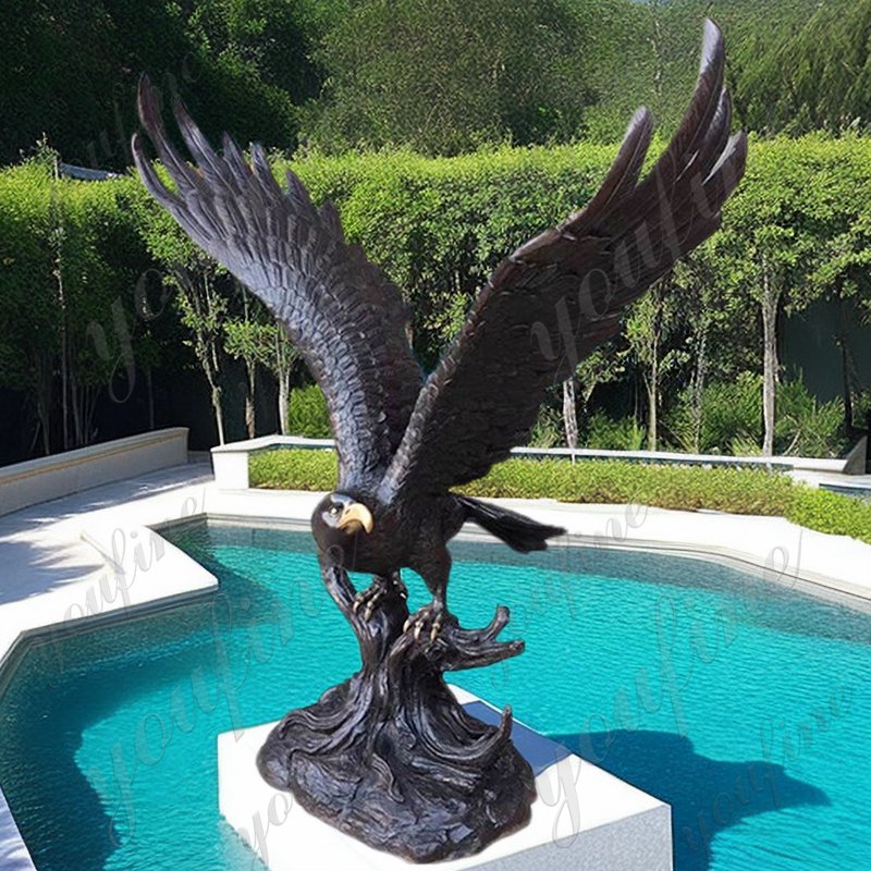 custom vivid bronze falcon statue for garden