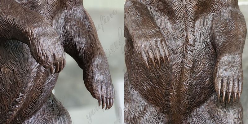 Bronze grizzly paw detail