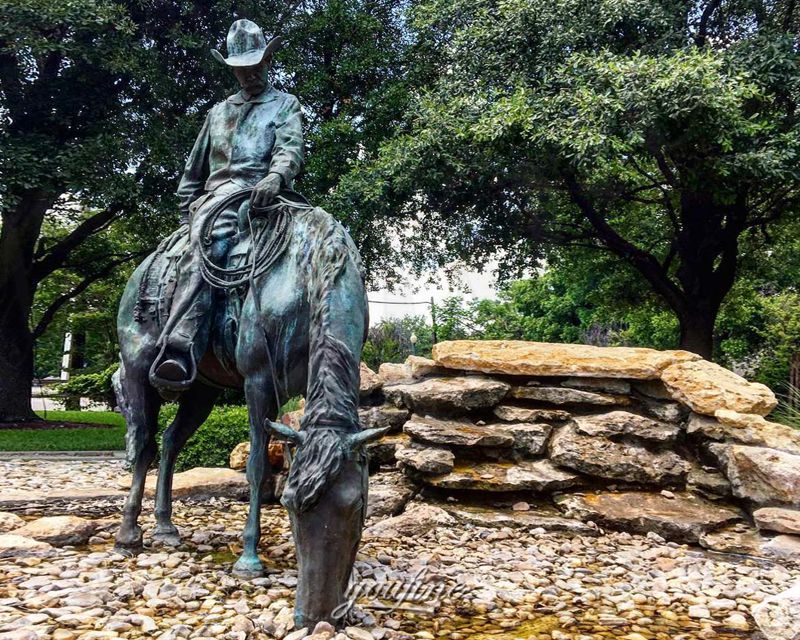 bronze cowboy and horse sculpture (1)