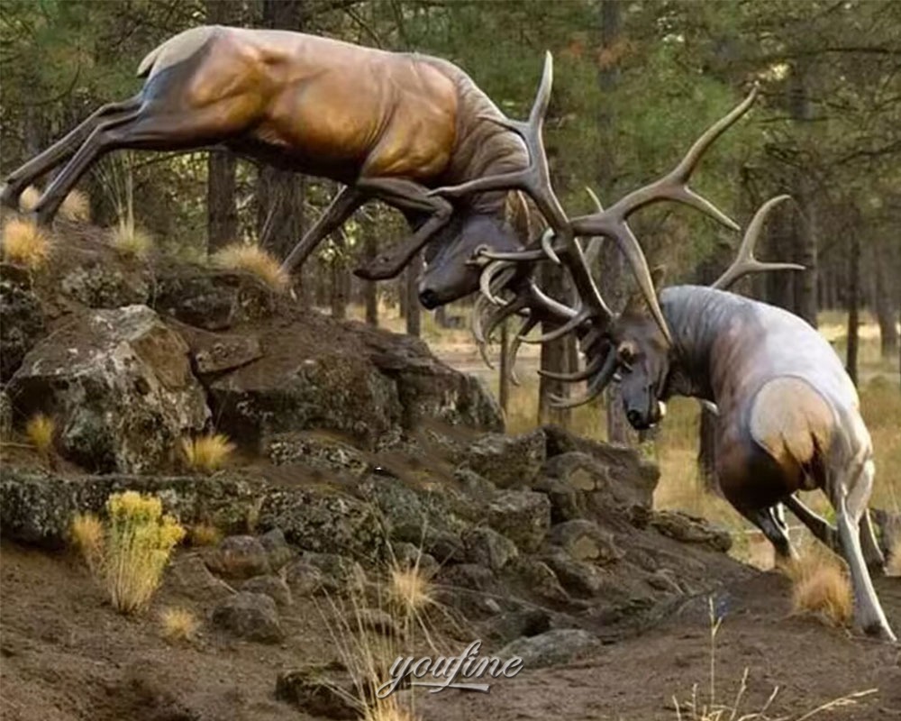 Fighting deer sculpture original design