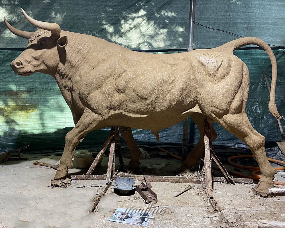 Bronze Bull Sculpture Clay Model