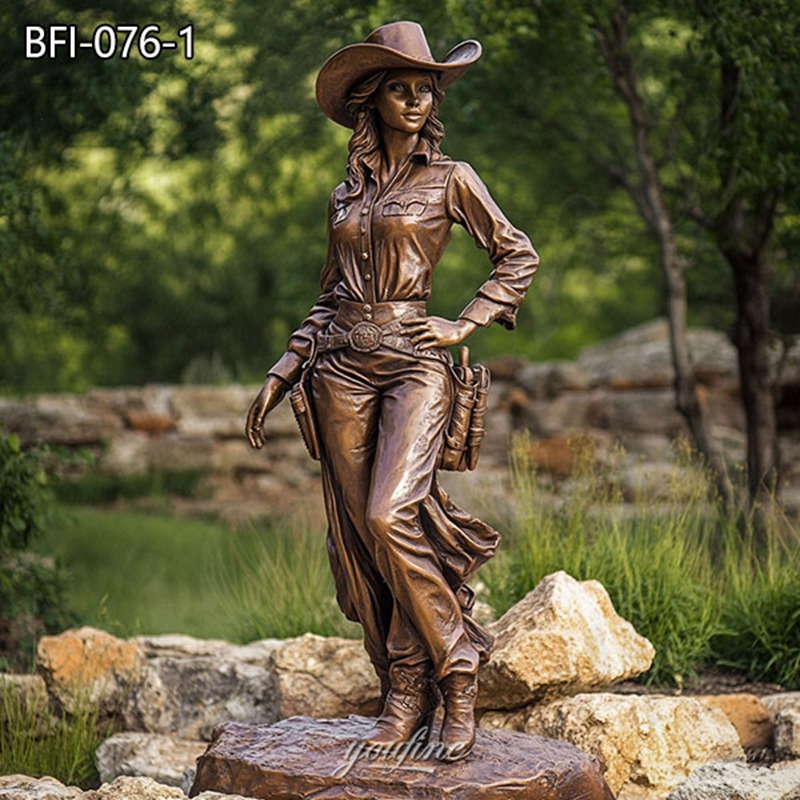 bronze cowgirl statue (4)