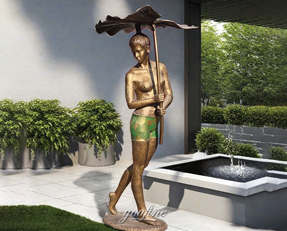 bronze lady water fountain (1)