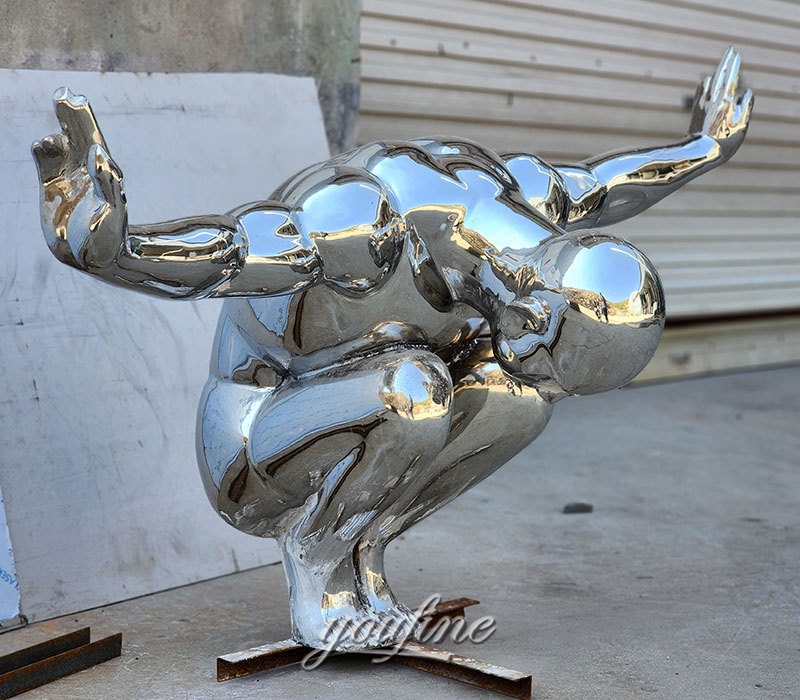 stainless steel diving man sculpture