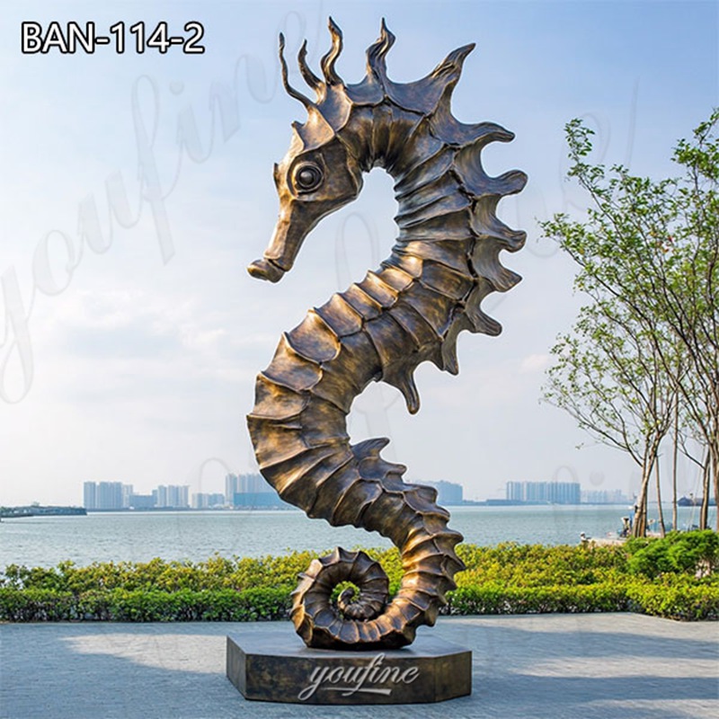 large bronze outdoor seahorse statue (3)