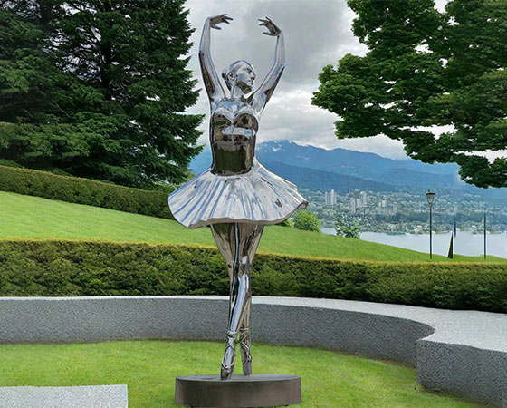 modern metal ballerina sculpture for outdoor 1