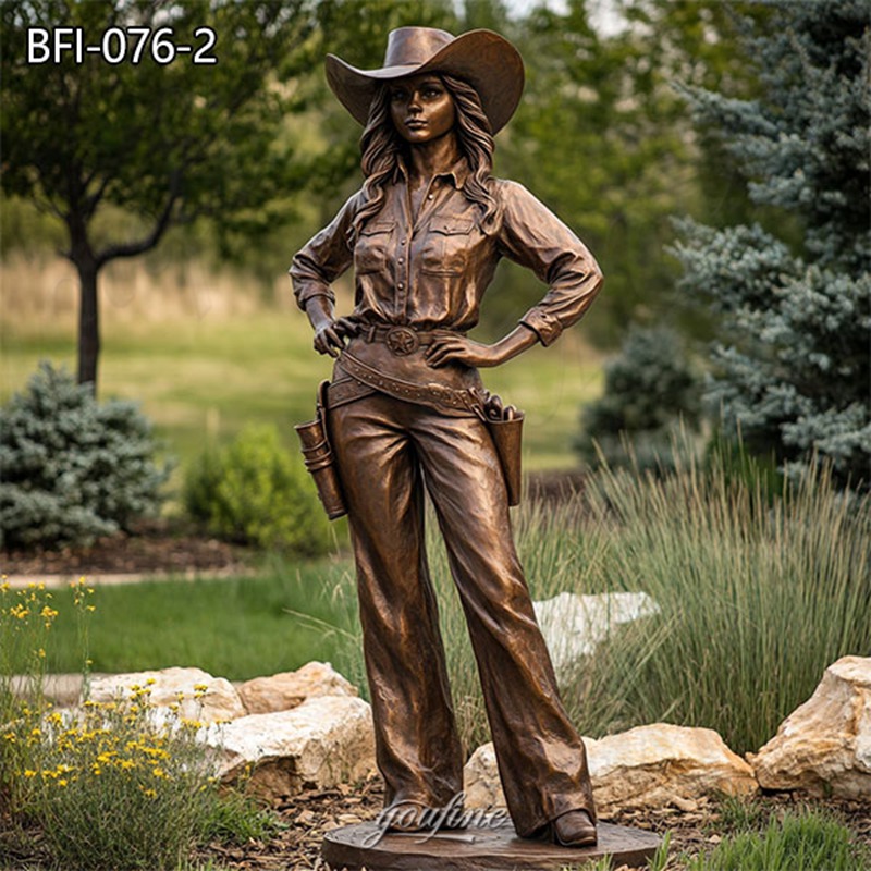 bronze cowgirl statue (3)