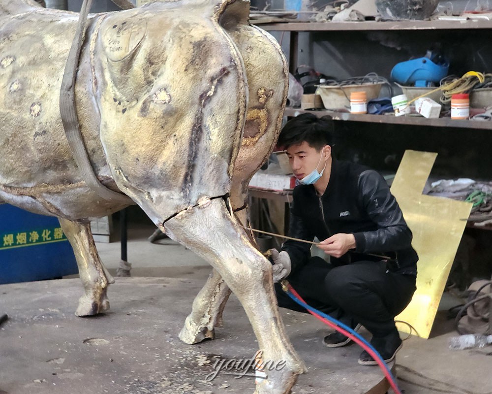 Bronze Bull Sculpture Welding