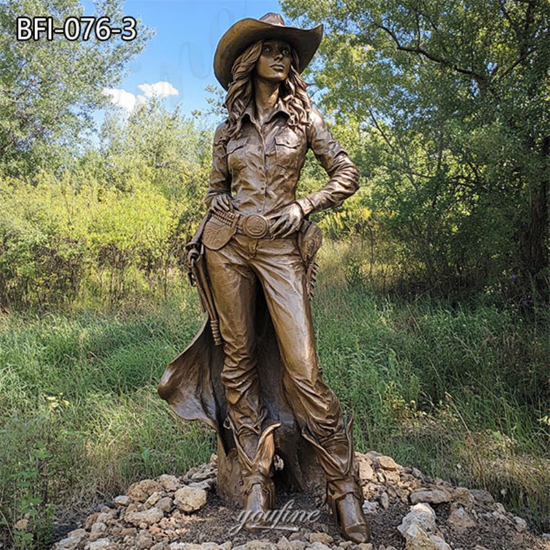 bronze cowgirl statue (5)