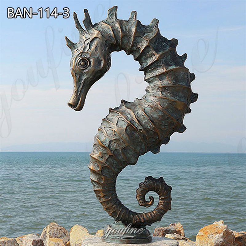 large bronze outdoor seahorse statue (4)