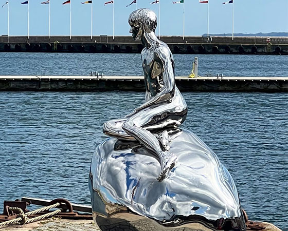 famous stainless steel merman han sculpture replica （1）