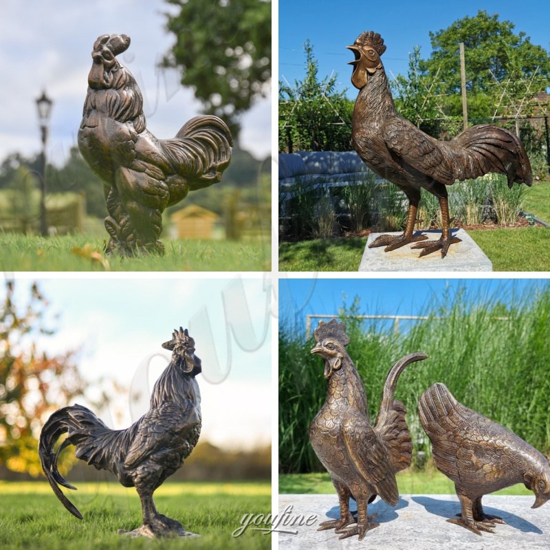 yard bronze rooster statue (1)