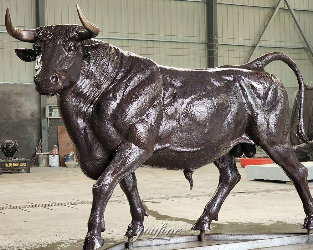 Finished Bronze Bull Sculpture