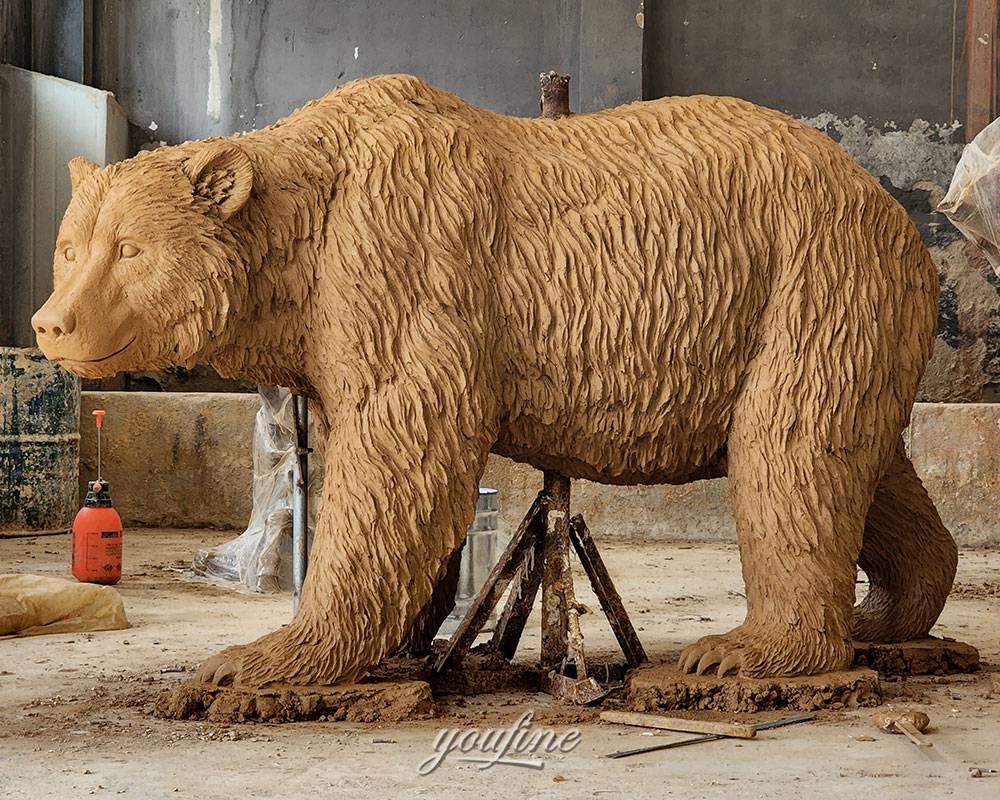 Bronze Bear Sculpture Clay Model