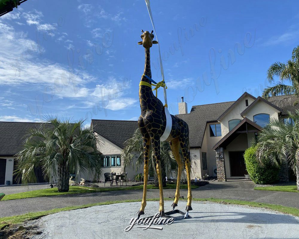 Giraffe Sculpture Installation (1)