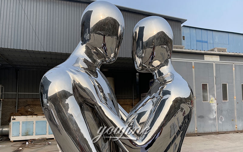 stainless steel couple sculpture finished 1