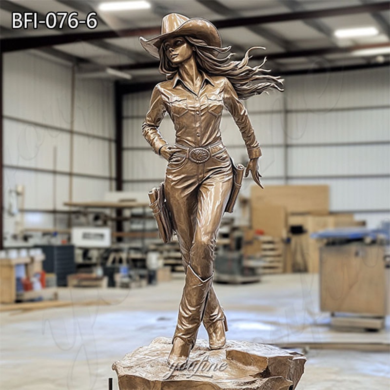 bronze cowgirl statue (1)