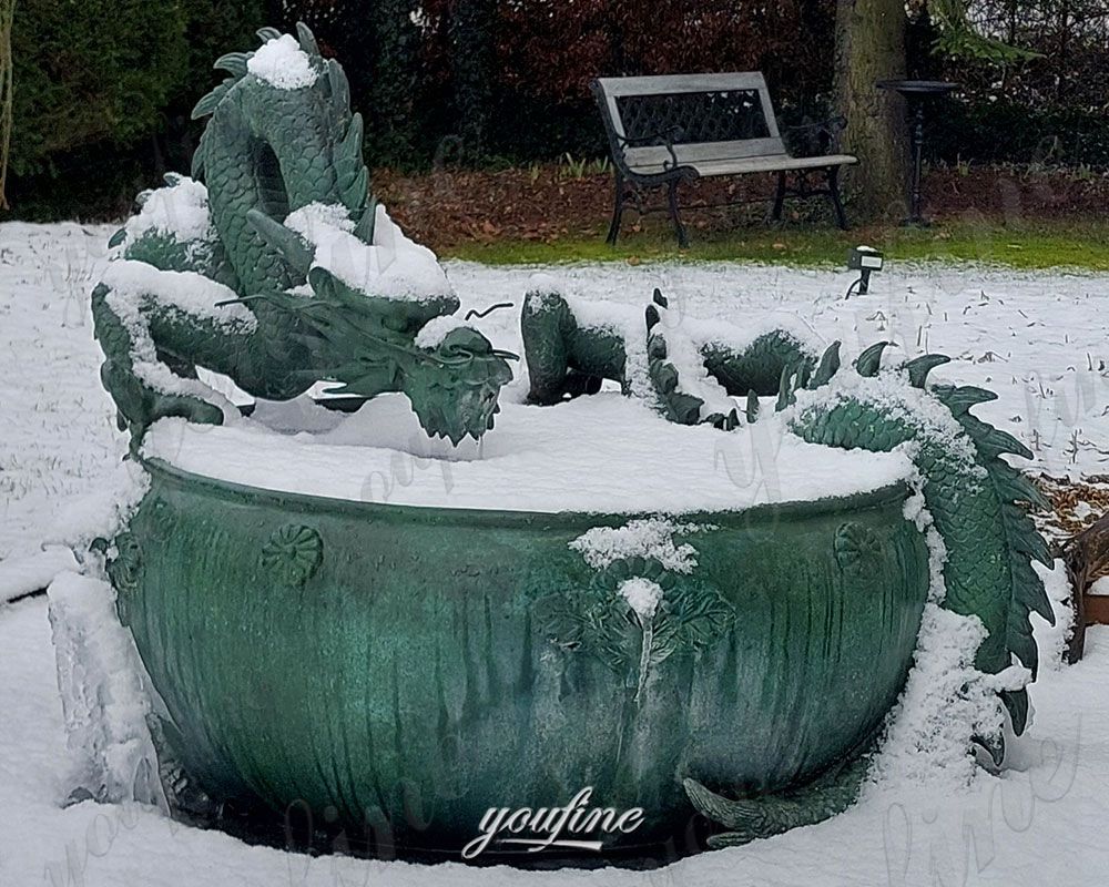 Bronze Dragon Fountain Feedback in winter