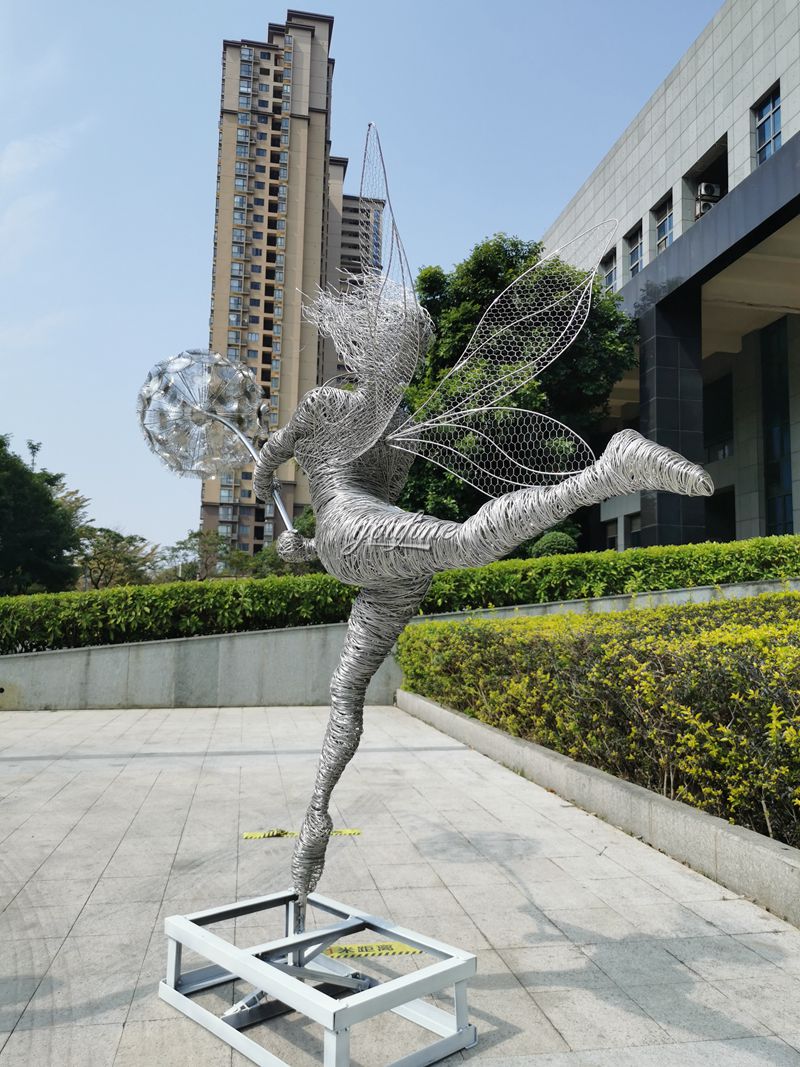 Wire Fairy Sculpture with Dandelion