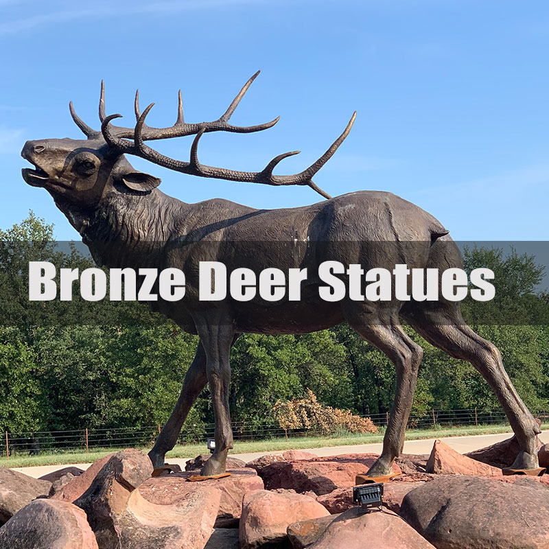 bronze deer statue