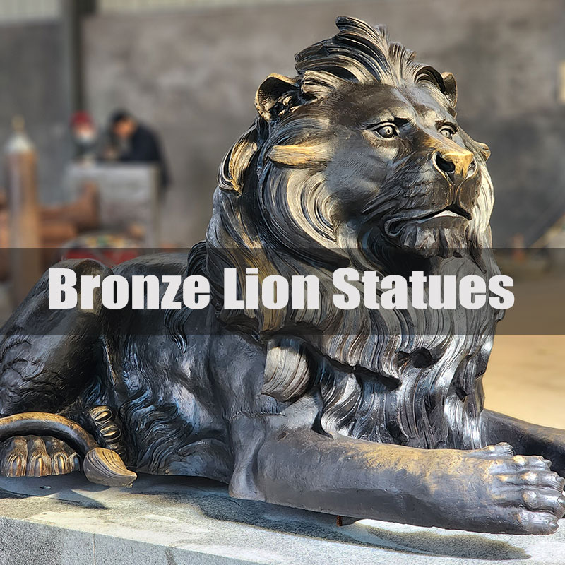 bronze lion statue