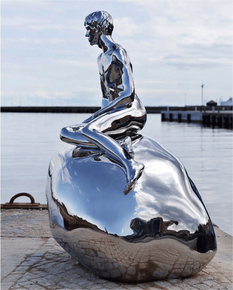 famous stainless steel merman han sculpture replica (3)