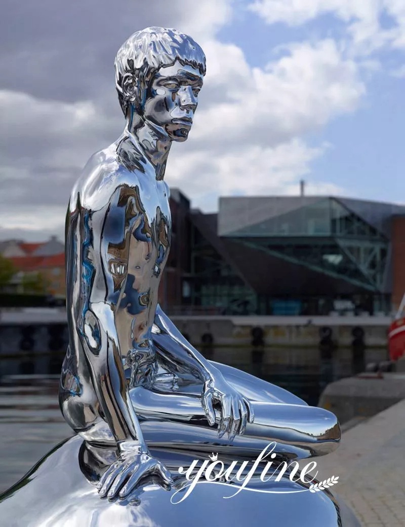 famous stainless steel merman han sculpture replica (4)