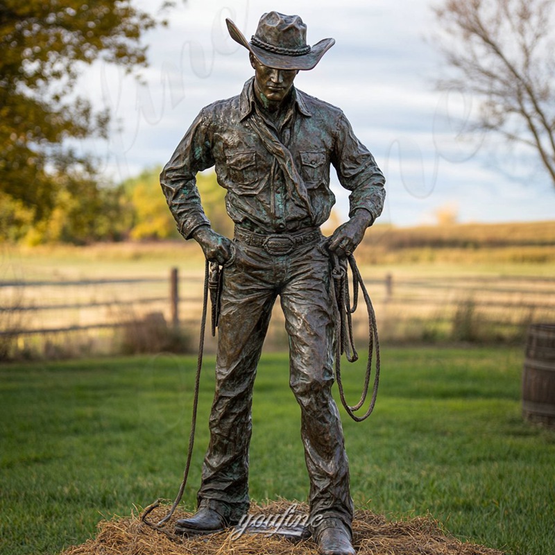 life size bronze cowboy sculpture (1)