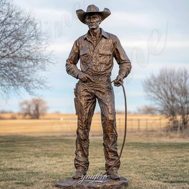 life size bronze cowboy sculpture (2)