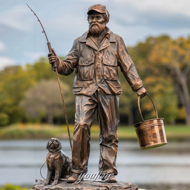 bronze fisherman statue for garden (4)