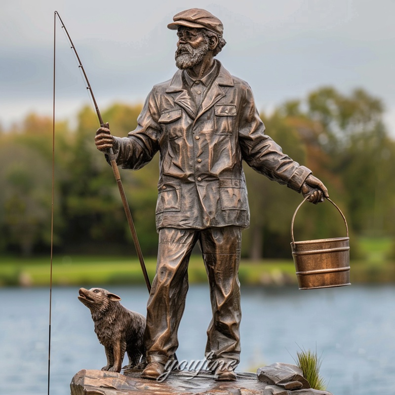 bronze fisherman statue for garden (3)