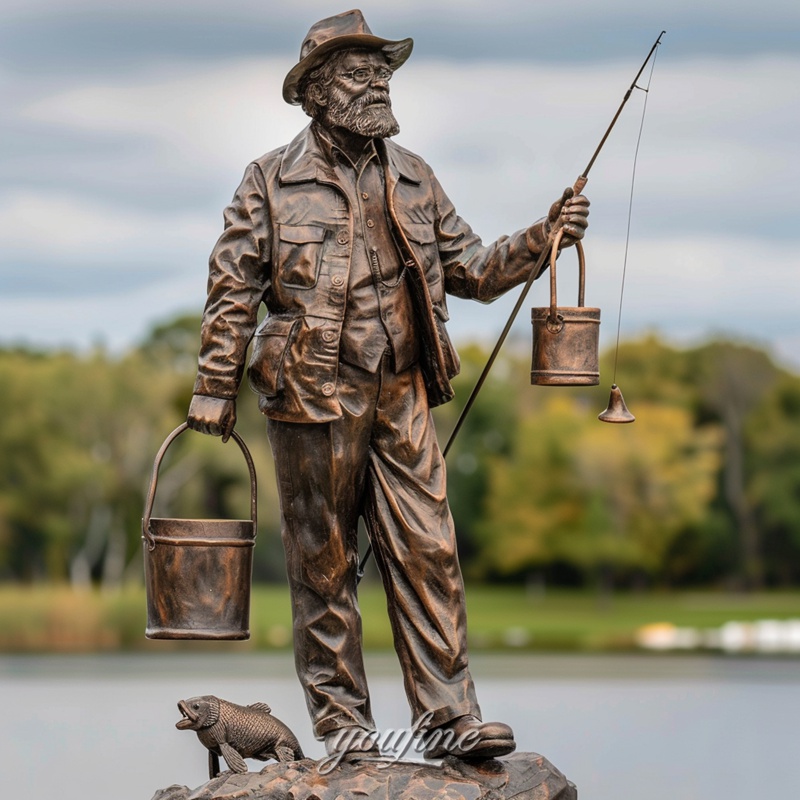 bronze fisherman statue for garden (2)